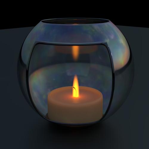Lit Tealight candle preview image